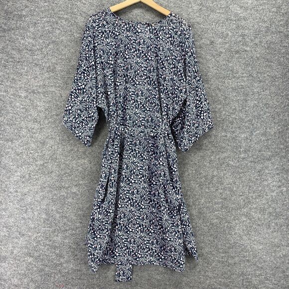 New Sonoma Dress Women Small Black Floral Belted Short Sleeve Open Front Casual - Picture 2 of 11